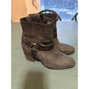 VIONIC Carnelia Water Repellent Leather Ankle Boots Size 7/37 EUR Black